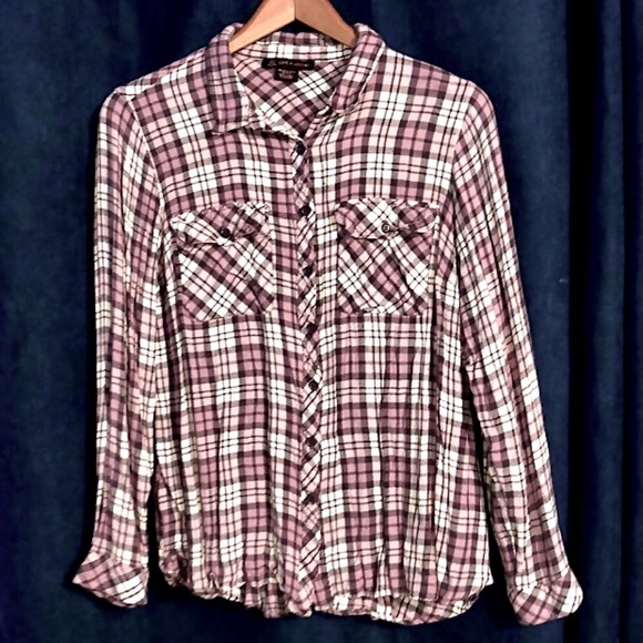 Love & Legend Addition Elle pink plaid button down - Picture 1 of 4